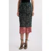 Dries Van Noten Homoa Layered Mixed Print Midi Skirt In Malachite