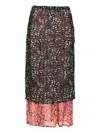 Dries Van Noten Homoa Layered Mixed Print Midi Skirt