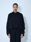 Dries Van Noten Oversized Draped Black Sweatshirt In Black