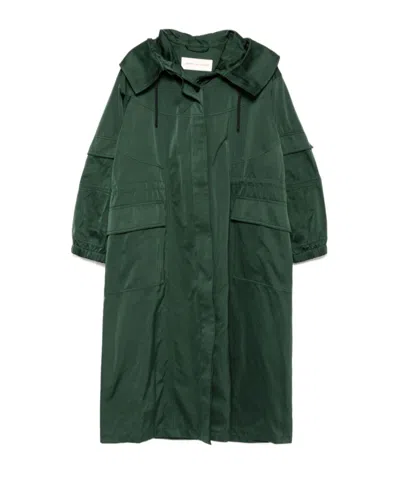 Dries Van Noten Hooded Windbreaker In Green