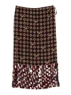 Dries Van Noten Geometric Pattern High Waist Midi Skirt In Brown
