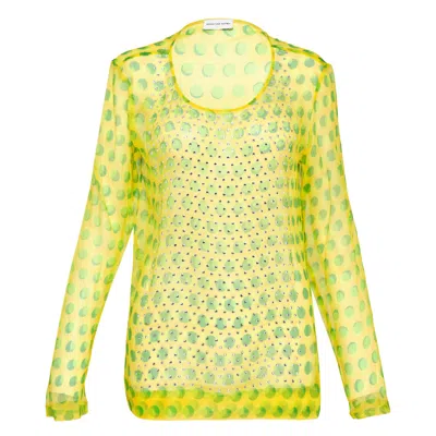 Dries Van Noten Hotfix Embellishment Top In Yellow