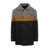 Dries Van Noten Multicolor Stand Collar Coat In Black