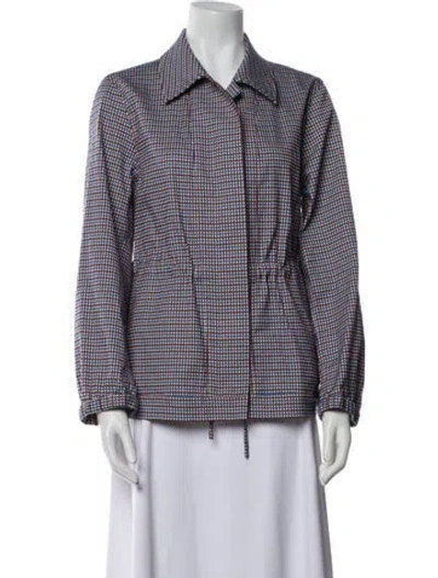 Pre-owned Dries Van Noten Houndstooth Print Blazer In Blue