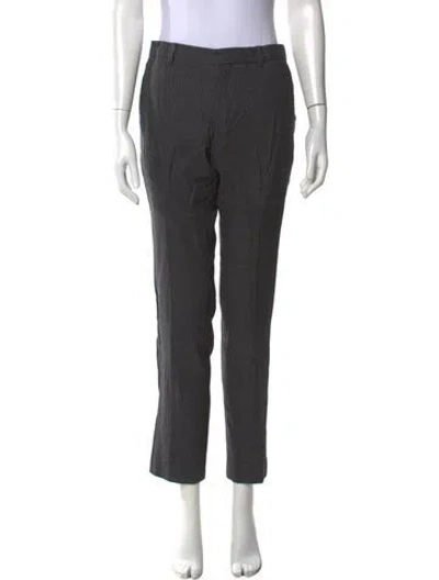 Pre-owned Dries Van Noten Houndstooth Print Straight Leg Pants In Gray