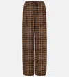 DRIES VAN NOTEN HOUNDSTOOTH SATIN STRAIGHT trousers