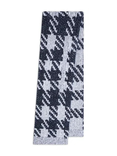 Dries Van Noten Houndstooth Scarf In White