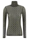 Dries Van Noten Printed Stretch Tulle Hoyser T-shirt In Green