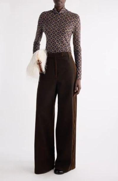 Dries Van Noten Hoyser Tie Print Crystal Embellished Mesh T-shirt In Multi
