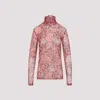 Dries Van Noten Stretch Tulle Turtleneck Knitwear Multicolor In Pink