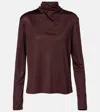 Dries Van Noten Huala Draped Top In Burgundy
