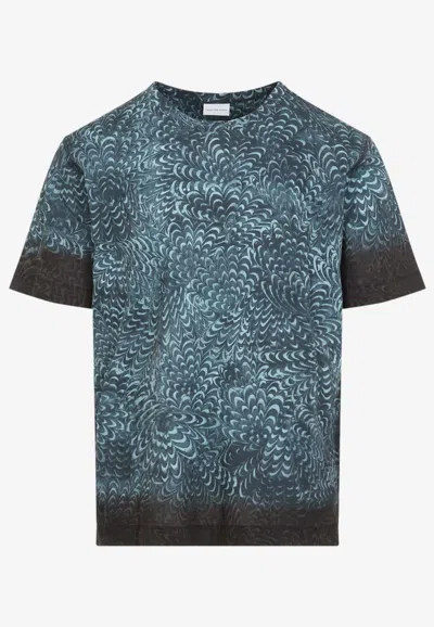 Dries Van Noten Hubba Printed T-shirt In Blue