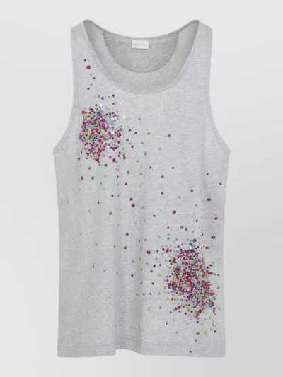 Dries Van Noten Hulo Sequin Tank Top Lightweight Design In Multi