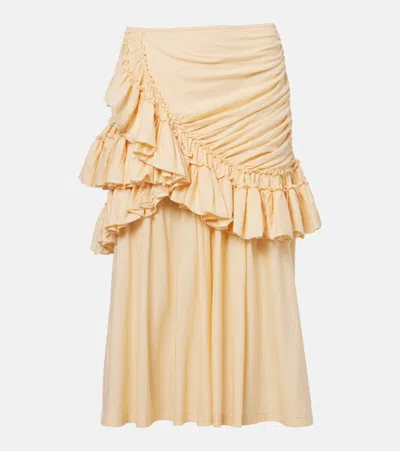 Dries Van Noten Humairah Cotton Midi Skirt In Neutral