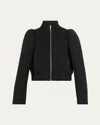 Dries Van Noten Huras Zip-up Jacket With Elastic Hem In Black