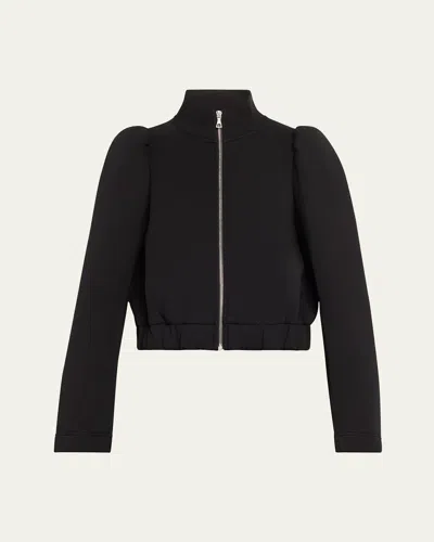 Dries Van Noten Huras Zip-up Jacket With Elastic Hem In Black