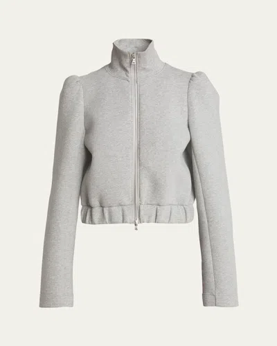 Dries Van Noten Huras Zip-up Jacket With Elastic Hem In Greymelange
