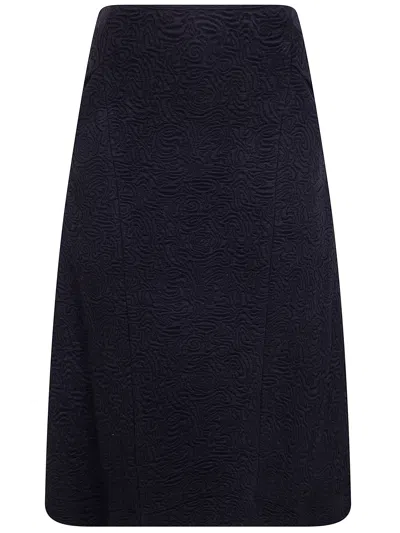Dries Van Noten "husosy" Flared Midi Skirt In Blue