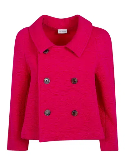 Dries Van Noten Huvia Cropped Jacket In Pink