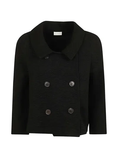 Dries Van Noten "huvia" Double Breasted Jacket In Black