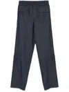 Dries Van Noten Cargo Drawstring Waistband Cotton Trousers In Blue