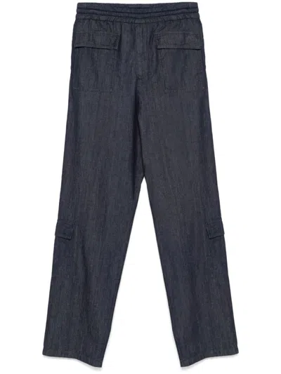 Dries Van Noten Indigo Blue Cotton Trousers