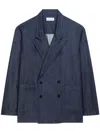 Dries Van Noten Double-breasted Denim Blazer In Blue
