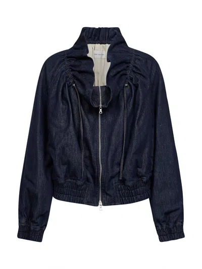 Dries Van Noten Indigo Cotton Denim Cocoon Blouson In Blue