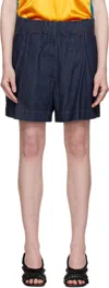 Dries Van Noten Pila Elastic Waistband Denim Shorts In 507 Indigo