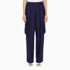 Dries Van Noten Polkar Pleated Cargo Pants In Blue