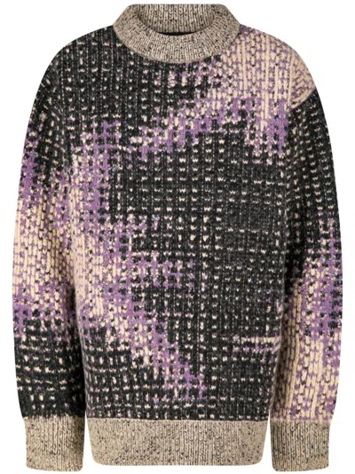 Dries Van Noten Intarsia Jumper In Black