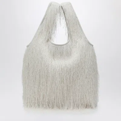 Dries Van Noten Ivory Fringed Tote Bag