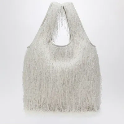 DRIES VAN NOTEN DRIES VAN NOTEN IVORY FRINGED TOTE BAG