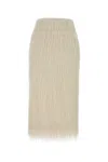 Dries Van Noten Fringe Textured Finish Skirt In Neutral