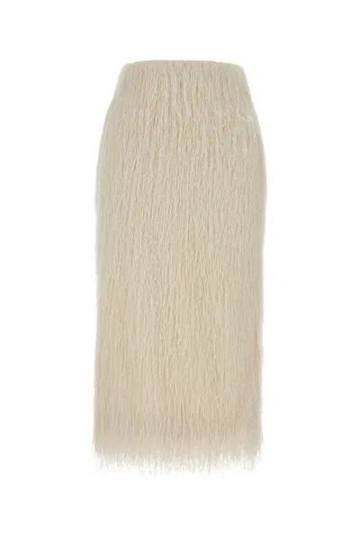 DRIES VAN NOTEN DRIES VAN NOTEN IVORY POLYESTER SOKNA SKIRT