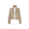 Dries Van Noten Cropped Faux Fur Stand-up Collar Jacket