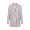 Dries Van Noten Tailored Blazer With Damask Pattern In Blue