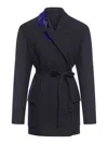 Dries Van Noten Wool Blend Double-breasted Coat In Blue