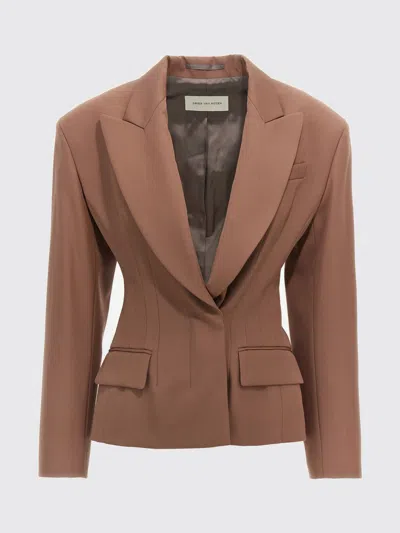 Dries Van Noten 'bohana' Blazer Single-breasted Back Vent In Brown