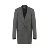 Dries Van Noten Longline Jacket With Notched Lapels And Pockets In Gray