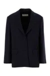 Dries Van Noten Embroidered Wool Blend Birdys Blazer In Blue