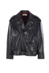 Dries Van Noten Leather Biker Jacket In Black