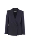Dries Van Noten W.w. Jacket Herringbone Pattern In Blue