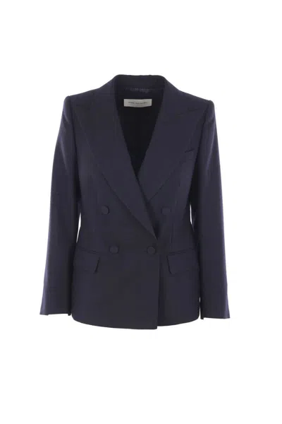 Dries Van Noten W.w. Jacket Herringbone Pattern In Blue