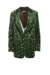 Dries Van Noten Red Single-breasted Jacket In Wool In Green