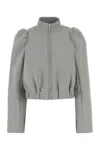 Dries Van Noten Huras Zip-up Jacket With Elastic Hem In Greymelange
