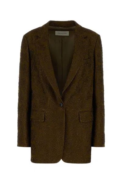 Dries Van Noten Single-breasted Blazer In Brown