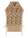 Dries Van Noten Jacquard Bib Sweater In Brown