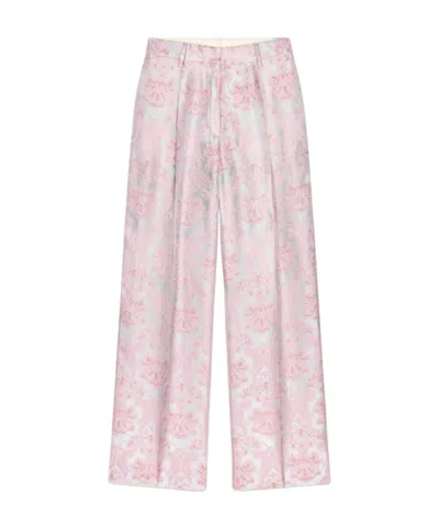 Dries Van Noten Jacquard Casual Pants In Pink
