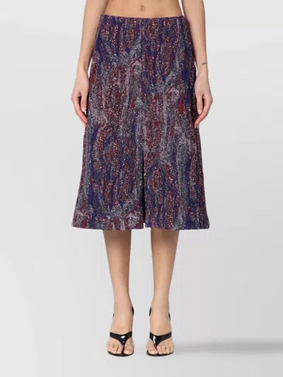DRIES VAN NOTEN JACQUARD COTTON BLEND VISCOSE SKIRT